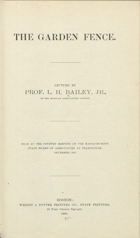 "The Garden Fence" is presented by Bailey