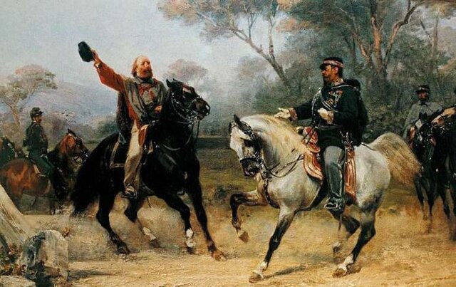 Garibaldi y Víctor Manuel II se unen
