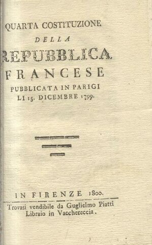 Nuova Costituzione e Bonaparte primo console