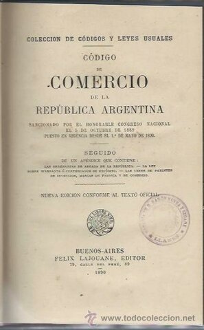 Sanción del Código de Comercio