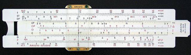 Логарифмическая линейка. 1657 год.