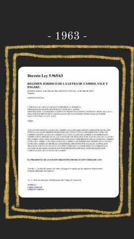 Nuevo régimen sobre Letras de Cambio y Pagarés.