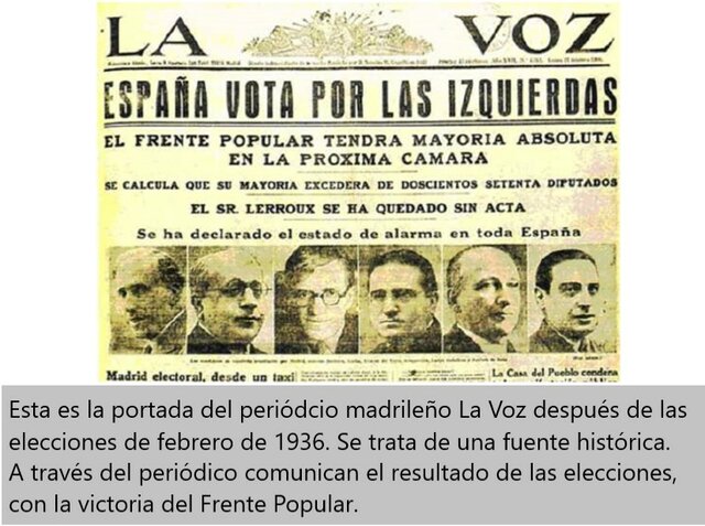 La coalición electoral del Frente Popular