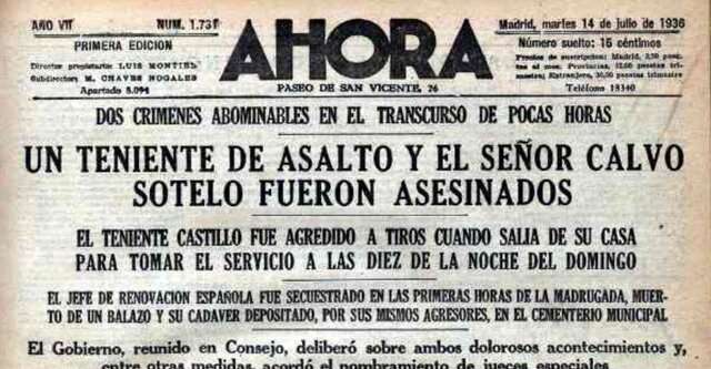Asesinato del Teniente Castillo y Calvo Sotelo.