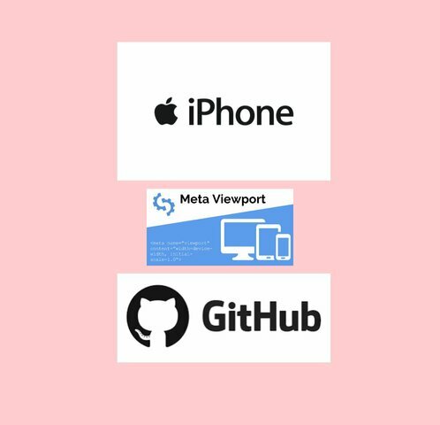 Aparece el IPHONE, META VIEWPORT y GITHUB