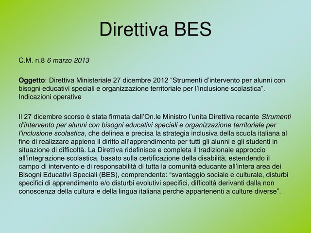 DIRETTIVE del 2012 sui BES