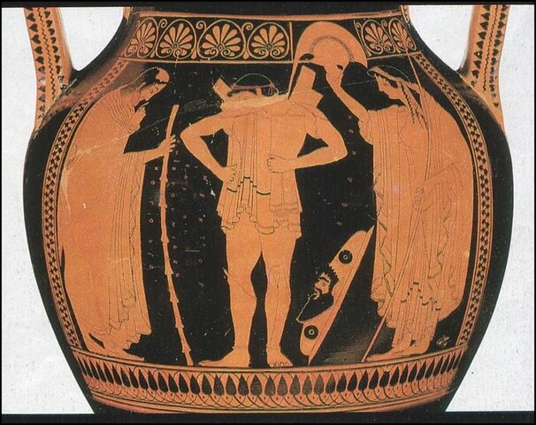 Guerrero ciñendo la armadura