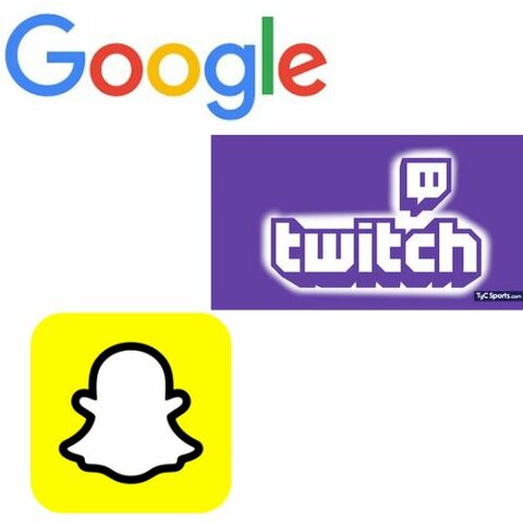 Google, Twich, Snapchat