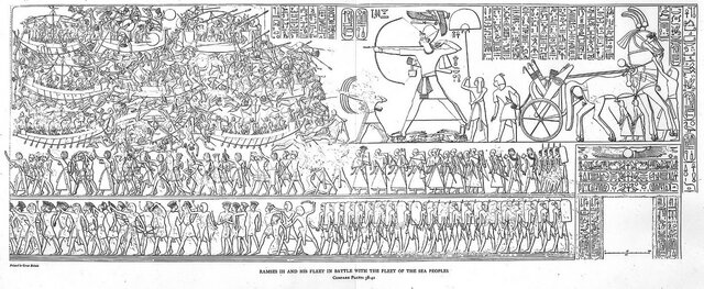 Ramses III rechaza un intento de conquista de los Pueblos del Mar.