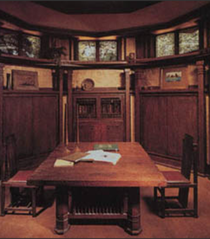 Frank marries Catherine Lee Tobin and designs their house.