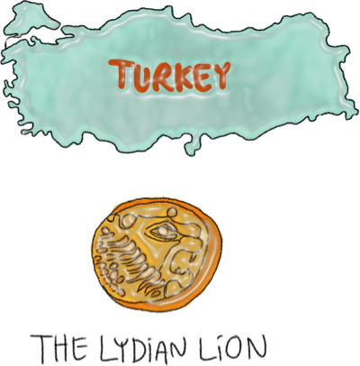 La primera moneda oficial - El León de Lidia Alrededor del 600 a. C