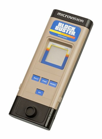 Microvision (Milton Bradley) - The first commercial handheld videogame console (that used cartridges) to ever be released. The processor, which is required to play the games, is located within the cartridges. It retailed for $49.