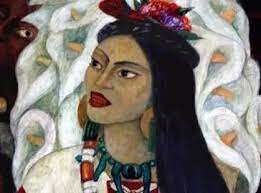 Malinche se cruza en el camino con Cortés