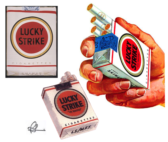 Paquete de cigarrillos Lucky Strike