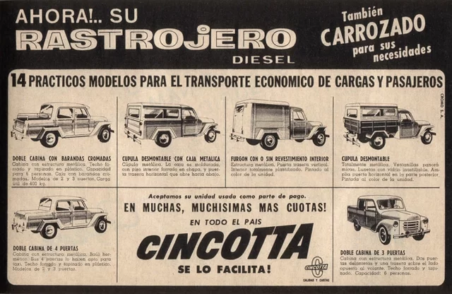 Rastrojeros con carrocerías Cincotta