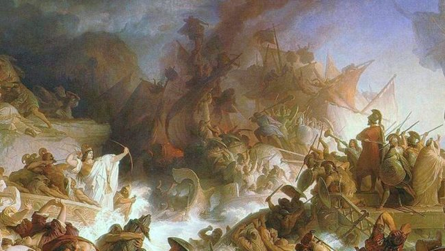 Darío I es derrotado por los griegos en Salamina