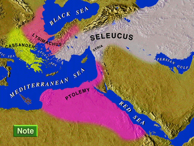Se decide separar el imperio griego en cuatro reinos