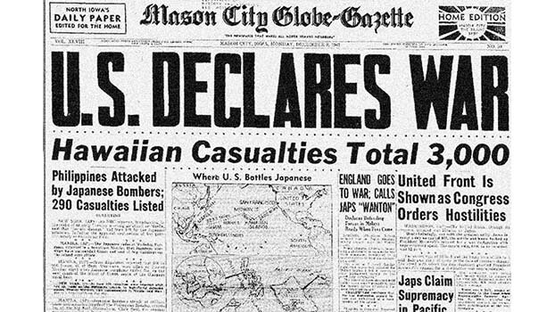 U.S.A declares the war to Japan