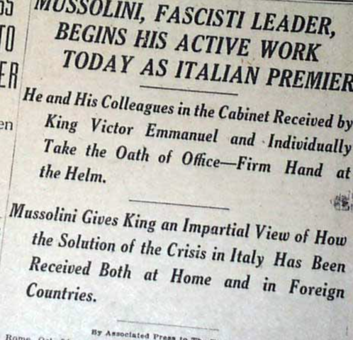 Mussolini starts his own newspaper