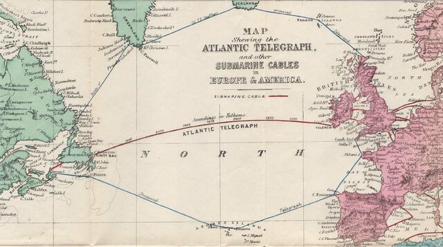 First telegrap across the Atlantic Ocean