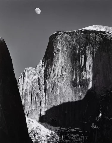 Moon Over Half Dome by Ansel Adams