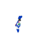 Flag in map israel and palestine