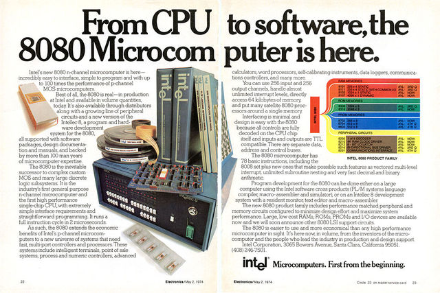 Intel releases the 8080 processor