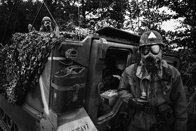 Able Archer 83 Training Solders with Gas Masks and Tank