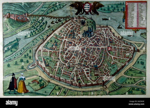 Plano de Aviñón en el siglo XVII