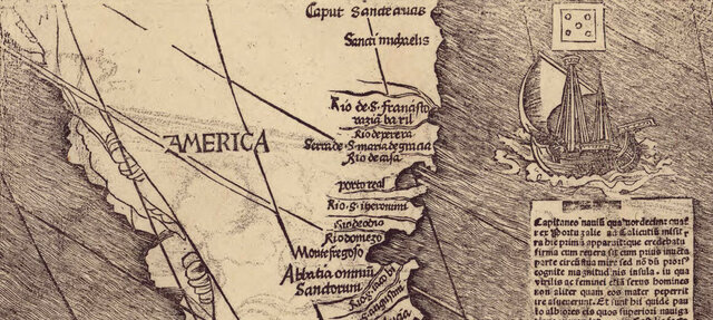 Fragmento del mapamundi de Martín Waldseemüller