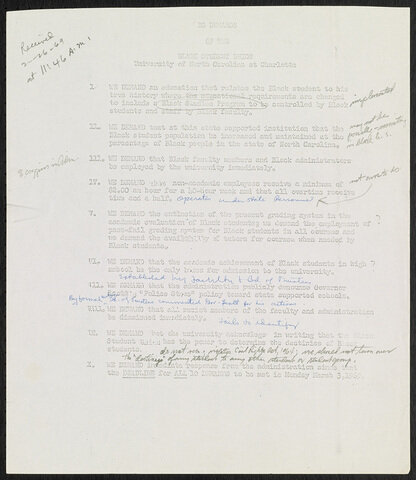 Admin responds poorly to demands by Black students