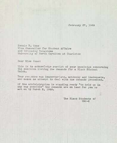 Black Students respond to Bonnie Cone