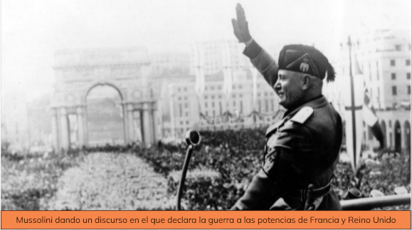 Declaración de Guerra a Francia y Gran Bretaña por parte de Italia