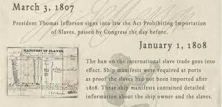 The Act Prohibiting the Importation of Slaves