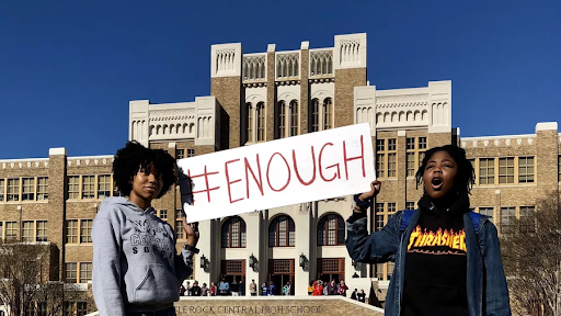 Gun Control Protest at Little Rock central High School