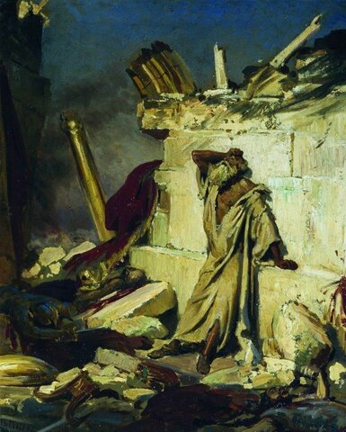 The lamentation of the Prophet Jeremiah on the ruins of Jerusalem