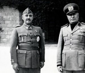 Mussolini sent military aid to Spanish dictator Francisco Franco