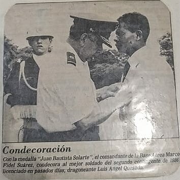 Mejor soldado del segundo contingente: Luis Angel Quezada Gonzales