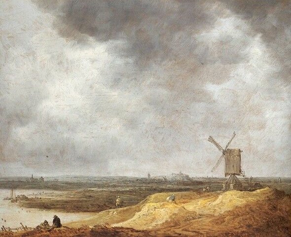 Molino de viento junto a un río, 1642.
