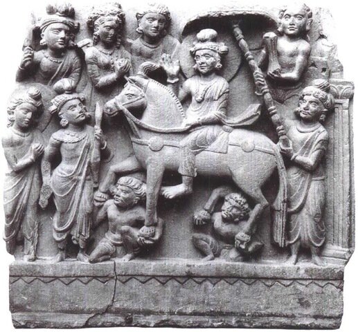 Gautama (Buda) abandonando su hogar, siglo II