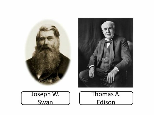 Thomas Edison y Josephn Swan