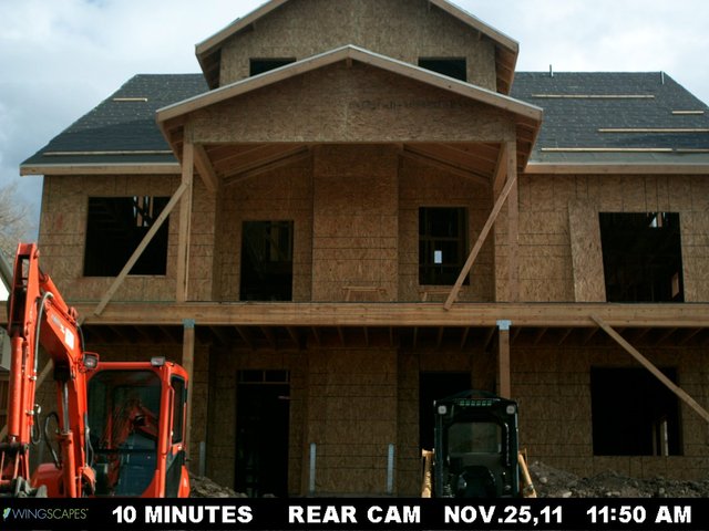 Rear view with papered roof