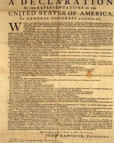 Declaration of Independence of the United States of America