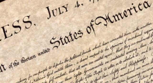 The Declaration of Independence is written