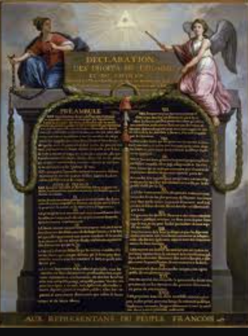 The Declaration of the Rights of Man is written