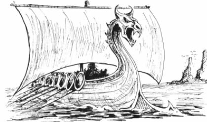 Uso de la imagen del dragón en los Drakkar o barcos vikingos