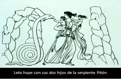 Aparición de Pitón en fábulas de Higinio