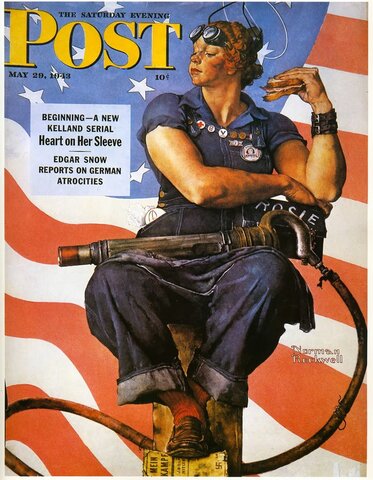 Rosie the Riveter Appears on the Cover of the Saturday Evening Post.