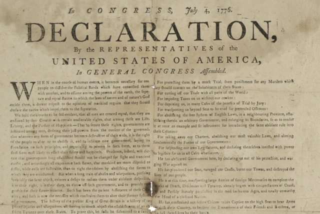 The revolution for the Declaration of Independence.