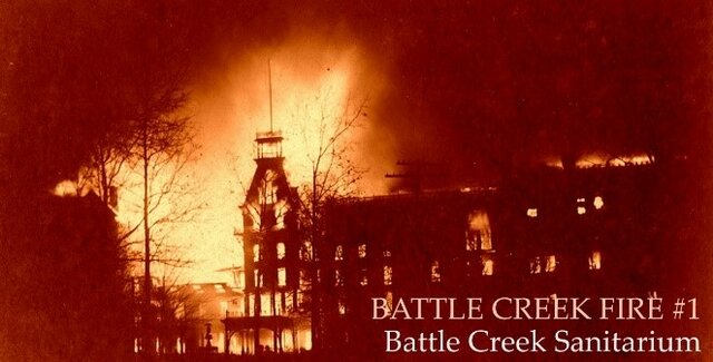 El Sanatorio de Battle Creek es destruido por un incendio